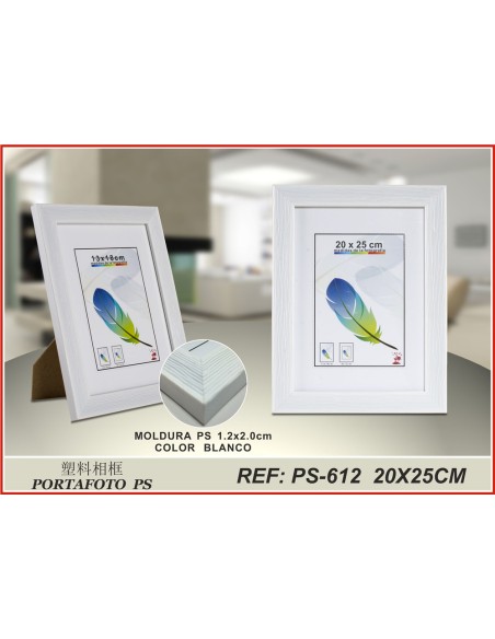 PORTA FOTO MADERA PS-612 BLANCO 20X25CM