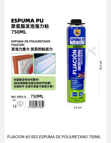 FIJACION 60 SEG ESPUMA DE