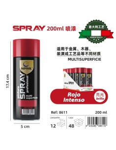 SPRAY 200ML ROJO INTENSO