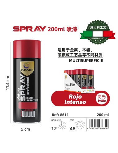 SPRAY 200ML ROJO INTENSO