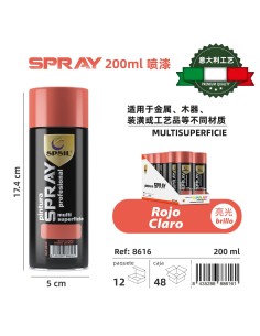 SPRAY 200ML ROJO CLARO