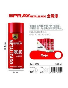 SPRAY 200ML ROJO METALIZADO