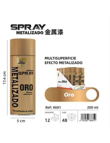 SPRAY 200ML ORO METALIZADO