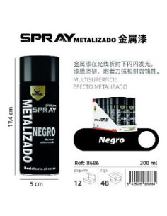 SPRAY 200ML METALIZADO NEGRO