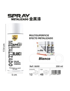 SPRAY 200ML BLANCO METALIZADO
