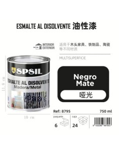 ESMALTE 750ML NEGRO MATE  660G