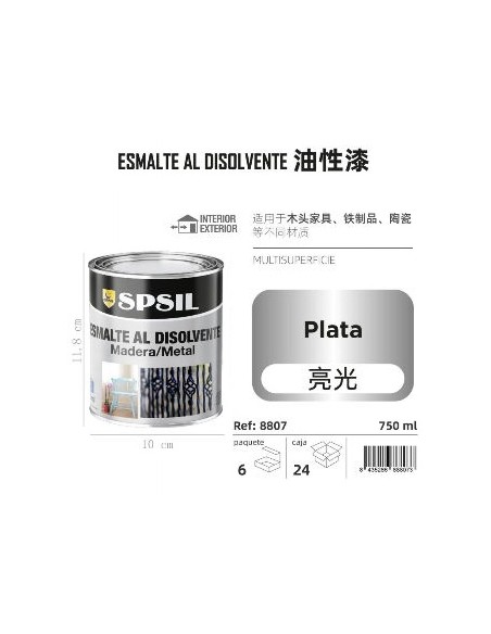 ESMALTE 750ML PLATA