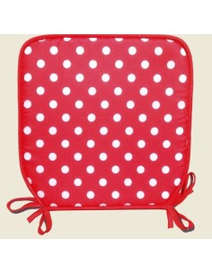 COJIN CUADRADO LUNARES OLD SCHOOL ROJO 40 CMX40CM+ 2.5 CM