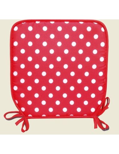 COJIN CUADRADO LUNARES OLD SCHOOL ROJO 40 CMX40CM+ 2.5 CM