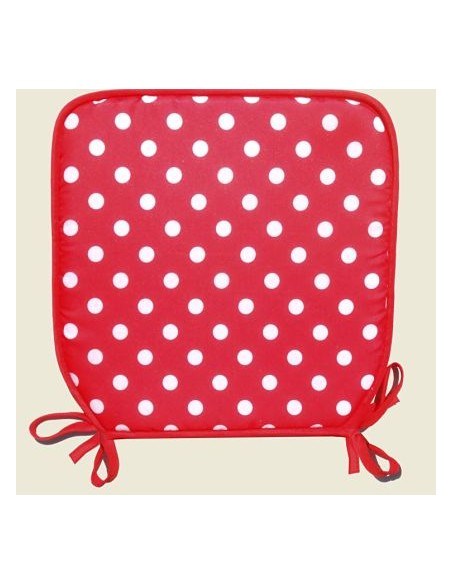 COJIN CUADRADO LUNARES OLD SCHOOL ROJO 40 CMX40CM+ 2.5 CM