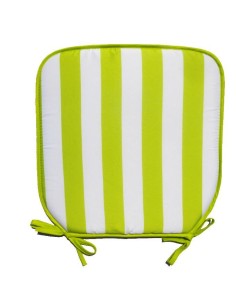 COJIN CUADROS STRIPES HAPPY VERDE 40X40 + 2.5CM