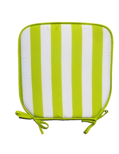 COJIN CUADROS STRIPES HAPPY VERDE 40X40 + 2.5CM