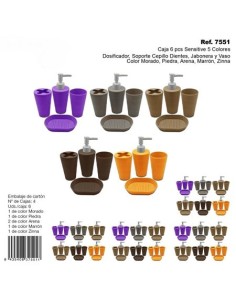 CONJUNTO ACCESORIOS BAÑO SENSITIVE SURTIDO