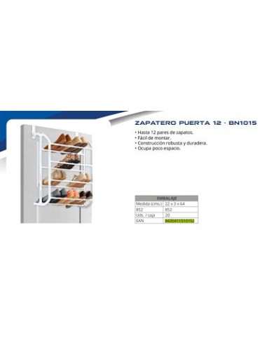 ZAPATERO PUERTA 12 PARES BN 1015 (20)