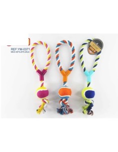 PELOTA CON CUERDA NUDO 40x6.25x6.25cm