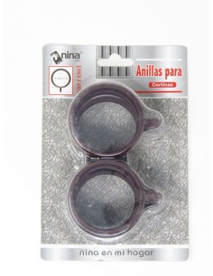 ANILLAS CORTINA 45MM DIAMETRO INTERIOR MARRON 8 UDS SAMSAL
