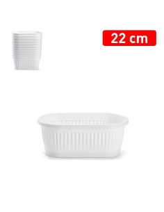 JARDINERA + PLATO 22 CM BLANCO