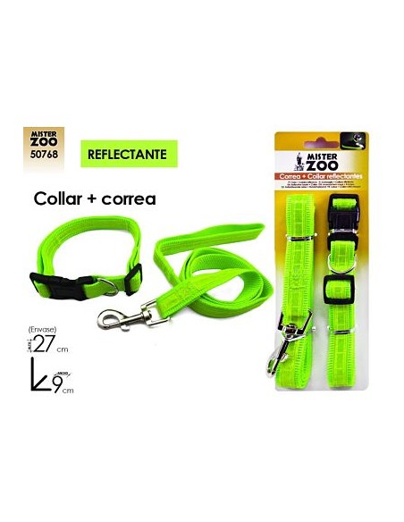 COLLAR + CORREA PERRO REFLECTANTE