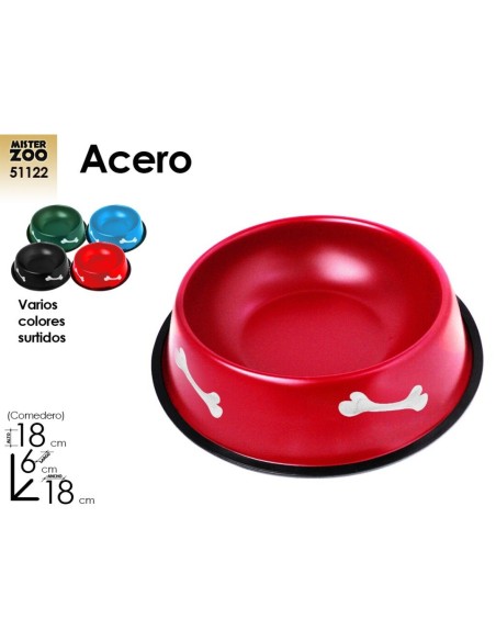 COMEDERO ACERO INOXIDABLE COLOR 18cm