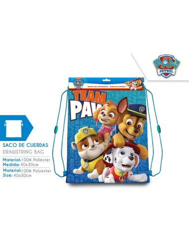 SACO MOCHILA 40X30 CM PAW PATROL (6x4)