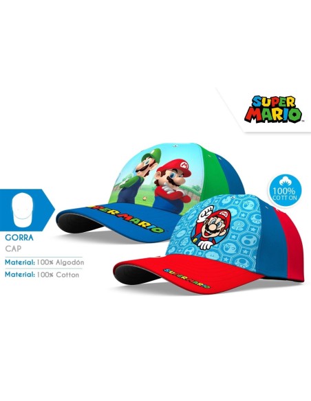 GORRA DE ALGODON SURTIDO TALLA 52/54CM SUPER MARIO (8x3)