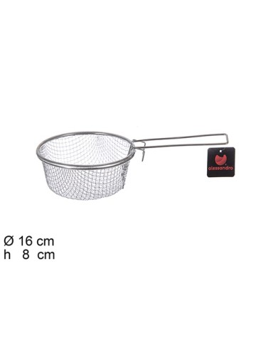 CESTO ACERO INOX PARA FREIR CON MANGO 16 CM