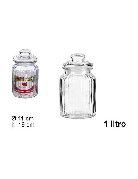BOTE CRISTAL TAPA HERMETICA 1L
