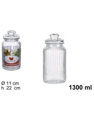 BOTE CRISTAL TAPA HERMETICA 1300ml