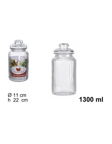 BOTE CRISTAL TAPA HERMETICA 1300ml
