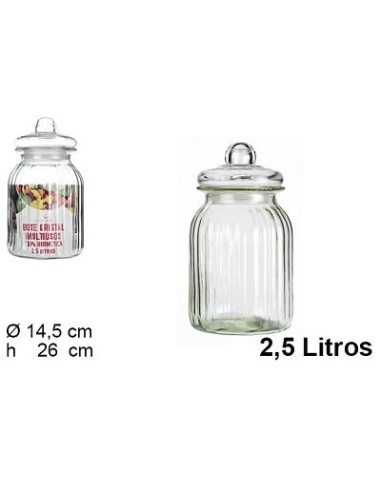 BOTE CRISTAL TAPA HERMETICA 2.5L