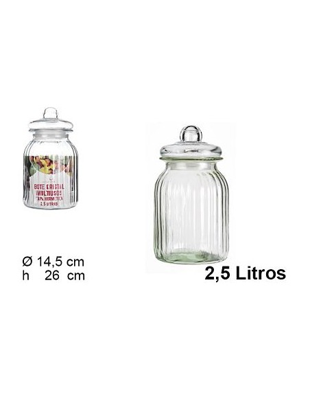 BOTE CRISTAL TAPA HERMETICA 2.5L
