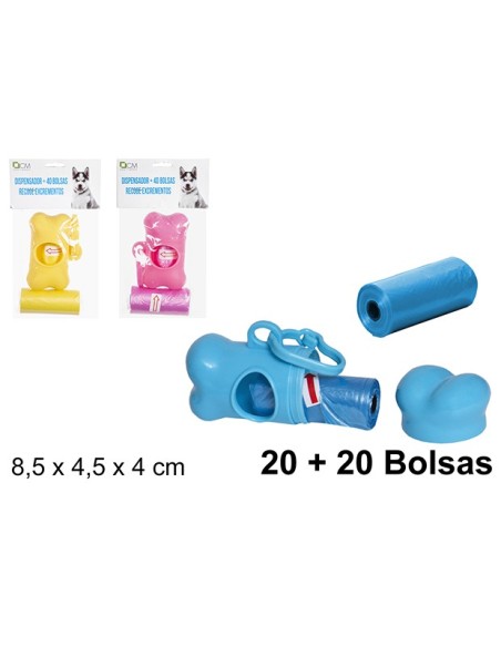 DISPENSADOR 20+20 BOLSAS RECOGE EXCREMENTOS