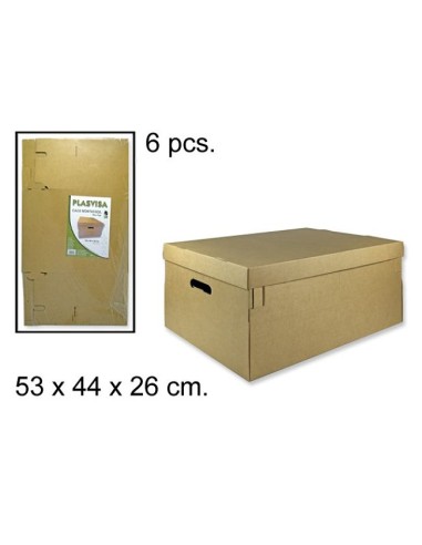 CAJA CARTON MULTIUSOS MARRON 53X44X26