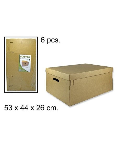 CAJA CARTON MULTIUSOS MARRON 53X44X26