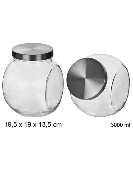 BOTE 3L CRISTAL TAPA ACERO RED