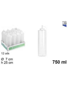 BOTE SALSA 750ML PLAST TRANSPARENTE