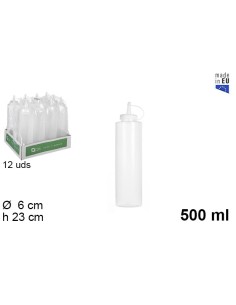 BOTE SALSA 500ML PLAST.TRANSPARENTE