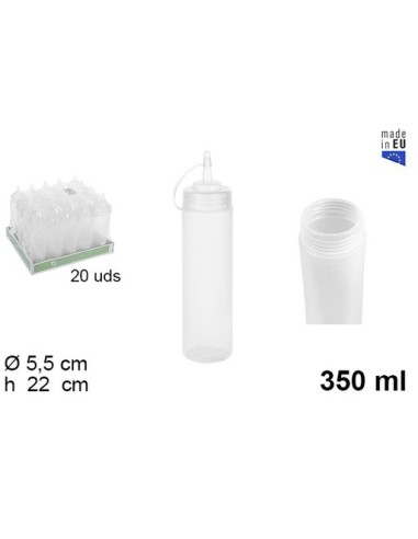 BOTE SALSAS 350ML TRANSPARENTE