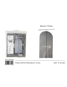 FUNDA  VESTIDO  GRIS 60X137CM