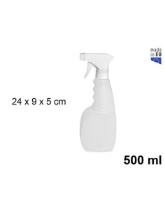 BOTELLA PULVERIZADORA CUADRADA BLANCA 500 ML