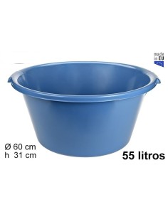 BARREÑO 55L PLASTICO EXTRA FUERTE AZUL