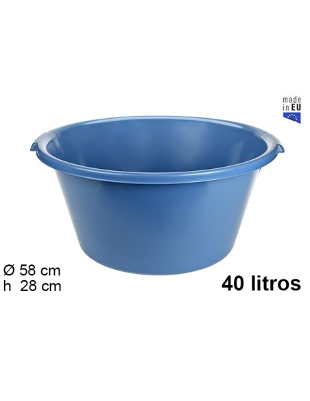BARREÑO 40L PLASTICO EXTRA FUERTE AZUL