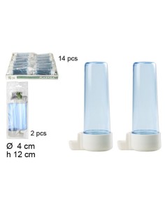 BEBEDERO PAJARO REDONOD AZUL 2pcs