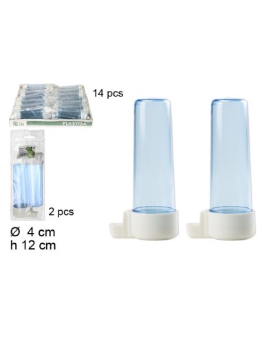 BEBEDERO PAJARO REDONOD AZUL 2pcs