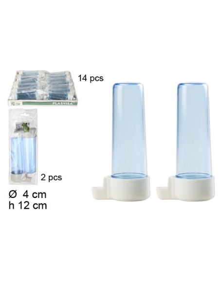 BEBEDERO PAJARO REDONOD AZUL 2pcs