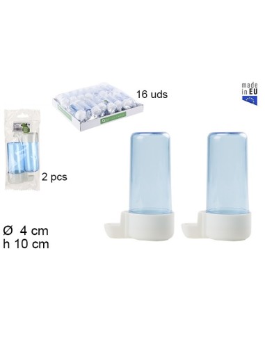 BEBEDERO PAJARO CORTO AZUL 2pcs