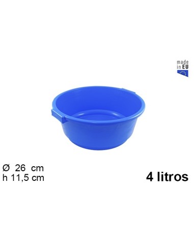 BARREÑO 4L PLASTICO REDONDO AZUL