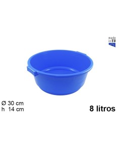 BARREÑO 8L PLASTICO REDONDO AZUL