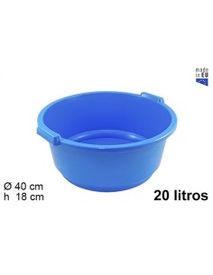 BARREÑO 20L PLASTICO REDONDO AZUL