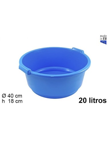 BARREÑO 20L PLASTICO REDONDO AZUL